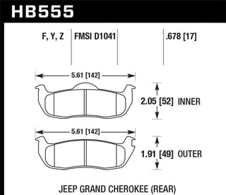 Hawk Performance Brake Pads: Jeep Commander (06-10) / Grand Cherokee (05-10)