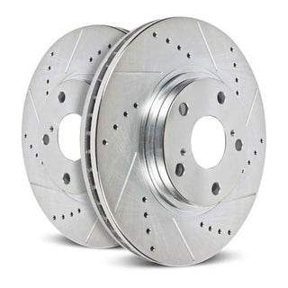 PowerStop Evolution Drilled & Slotted Rotors (FRONT): Jeep Grand Cherokee (93-98) / Wagoneer (90) / Wrangler (90-99)