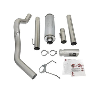 aFe Large Bore-HD 4" 409 SS Cat-Back Exhaust System Polished Tip (REAR): Dodge Ram 2500/3500 2003-2004 5.9L Cummins