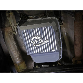 aFe Power Transmission Pan Raw w/ Machined Fins (REAR): Dodge Ram 6.7L Diesel 68RFE (13-19)