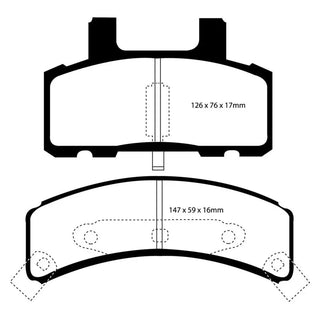 EBC 97-99 Cadillac Deville 4.6 (Rear Drums) Yellowstuff Front Brake Pads