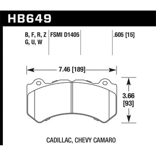 Hawk Perf DTC-80 Race Brake Pads (FRONT): Dodge Challenger 6.2L / 6.4L (15-23) / Charger 3.6L / 5.7L (15-23) / Durango / Jeep GC (11-23)