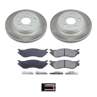 PowerStop Semi-Coated Rotor Kit (FRONT): Dodge Durango (04-06) / Ram 1500 (2002)