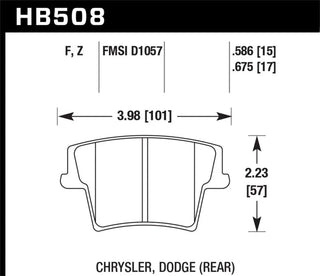 Hawk Performance HPS Rear Brake Pads 0.675in (REAR): Fits Dodge/Chrysler 2005-20 2.7/3.5/3.6L & 5.7L Hemi