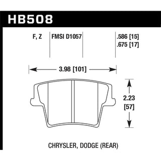 Hawk Performance HPS 5.0 Brake Pads: Fits Chrysler / Dodge (05-24)