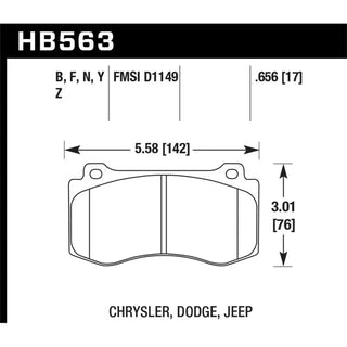 Hawk Perf Front Brake Pads (FRONT): Dodge Challenger / Charger / Jeep Grand Cherokee SRT8 (06-20)