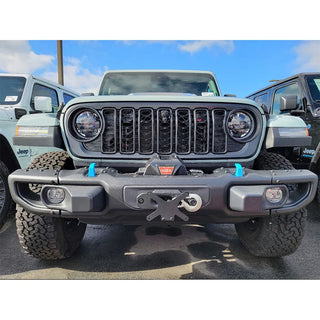 Sto N Sho Quick Release Front License Plate Bracket: Jeep Wrangler / Wrangler 4XE Rubicon 2023 - 2025 (w/ Factory Warn Winch)