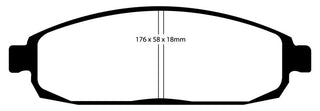 EBC Greenstuff Front Brake Pads: Jeep Grand Cherokee (05-10) & Commander (06-10) (Excluding SRT8 Models)