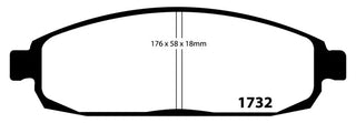 EBC Yellowstuff Front Brake Pads: Jeep Grand Cherokee (05-10) & Commander (06-10) (Excluding SRT8 Models)