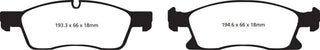 EBC Yellowstuff Front Brake Pads: Dodge Durango (11-25) & Jeep Grand Cherokee (11-21) 3.6L V6