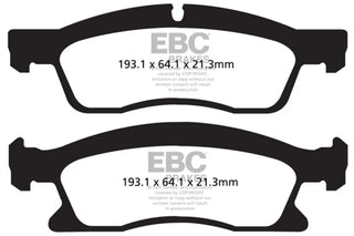 EBC Yellowstuff Front Brake Pads: Dodge Durango (13-25) & Jeep Grand Cherokee (14-21) 3.6L V6 & 5.7L Hemi