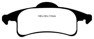 EBC Greenstuff Rear Brake Pads: Jeep Cherokee 4.0L ATE 1999 - 2002
