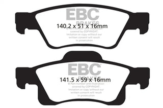EBC Extra Duty Rear Brake Pads: Dodge Durango (11-25) & Jeep Grand Cherokee (11-21) 3.6L V6