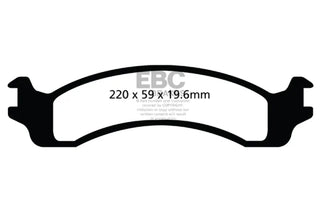 EBC Greenstuff Front Brake Pads: Dodge Ram 5.2L V8 2500 2WD 2000 - 2002 (w/ pad wear sensor)