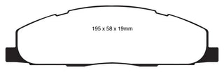 EBC Ultimax2 Rear Brake Pads: Dodge Ram 5.7L Hemi 2500 2009 - 2010 (2WD/4WD)