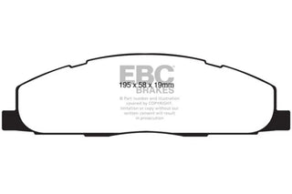 EBC Yellowstuff Rear Brake Pads: Dodge Ram 5.7L Hemi 2500 2009 - 2010 (2WD/4WD)