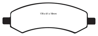 EBC Greenstuff Front Brake Pads: Dodge Dakota (05-10), Durango (07-09) & Ram (06-10)