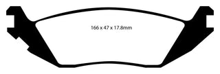 EBC Yellowstuff Rear Brake Pads: Ram 1500 2011 - 2018 (Also fits 2019+ Classic Models)