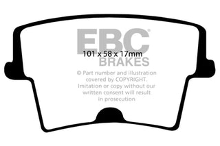 EBC Greenstuff Rear Brake Pads: 300, Challenger, Charger, Magnum 2005 - 2024 (2.7L, 3.5L & 3.6L V6 Models ONLY)