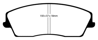 EBC Yellowstuff Front Brake Pads: 300, Challenger, Charger, Magnum 2005 - 2024 (2.7L, 3.5L & 3.6L V6 Models ONLY)