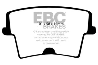 EBC Redstuff Rear Brake Pads: 300, Challenger, Charger, Magnum 2005 - 2024 (2.7L, 3.5L & 3.6L V6 Models ONLY)