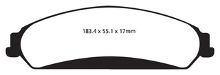 EBC Greenstuff Front Brake Pads: Chrysler 300, Dodge Charger 3.6L AWD ONLY 2011 - 2024