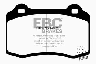 EBC Ultimax2 Rear Brake Pads (REAR): Fits Dodge / Chrysler / Jeep (05-24) w/ 4-Piston Brembo