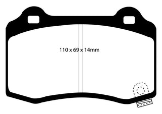 EBC Yellowstuff Rear Brake Pads: Challenger / Charger / Magnum / 300 / Grand Cherokee / Durango 2005-2025 6.1L/6.2L/6.4L (REAR)