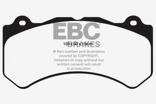 EBC Bluestuff NDX Front Brake Pads: Grand Cherokee 2012-2021 6.4L / Durango 2018-2024 6.4L / Challenger / Charger 2015-2020 6.2L/6.4L (FRONT)