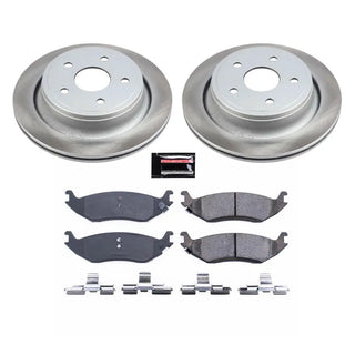PowerStop Rear Semi-Coated Rotor Kit: Dodge Durango (04-09) / Dodge Ram 1500 (02-10) / Ram 1500 (11-18) / Ram 1500 Classic (19-24)