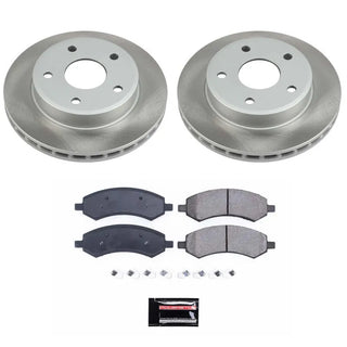 PowerStop Semi-Coated Rotor Kit (FRONT): Dodge Dakota (05-10) / Ram Dakota (2011)