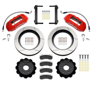Wilwood TX6R Front Big Brake Kit Slotted Rotors (FRONT): RAM 1500 2019-2024 Red Calipers
