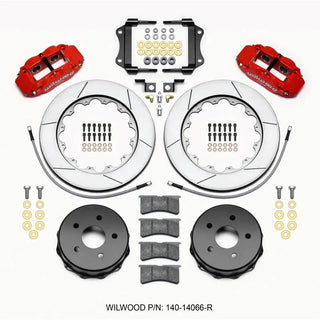 Wilwood Superlite 4R Rear Big Brake Kit Slotted 14" Rotors Red Calipers (REAR): Jeep Wrangler JK 2007-2018