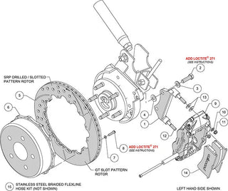 Wilwood Narrow Superlite 4-Piston Rear Big Brake Kit (Red Calipers, Drilled 12.88" Rotors): Jeep Wrangler JK 2007 - 2018