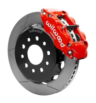 Wilwood Narrow Superlite 4-Piston Front Big Brake Kit (Red Calipers, Slotted 12.88" Rotors): Jeep Wrangler JK 2007 - 2018