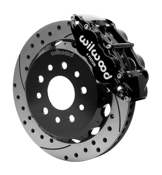 Wilwood Narrow Superlite 4-Piston Front Big Brake Kit (Black Calipers, Drilled 12.88" Rotors): Jeep Wrangler JK 2007 - 2018