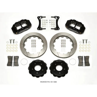Wilwood Narrow Superlite 4-Piston Front Big Brake Kit (Black Calipers, Slotted 12.88" Rotors): Jeep Wrangler JK 2007 - 2018