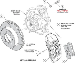 Wilwood TX6-DM Front Big Brake Kit Slotted Rotors (FRONT): RAM 2500/3500 14-23 - Red