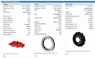 Wilwood AERO4 Rear Big Brake Kit Drilled Rotors (REAR): Dodge Challenger / Charger 12-23 & 300 11-23 3.6/5.7L RWD - Red