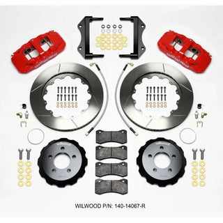 Wilwood AERO6 Front Big Brake Kit Slotted Rotors Red Calipers (FRONT): 12-23 Challenger / Charger / 11-23 300 3.6/5.7L RWD