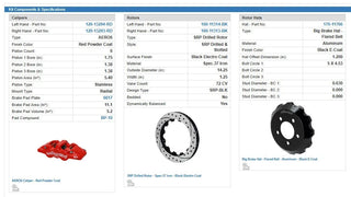 Wilwood AERO6 Front Big Brake Kit Drilled Rotors Red Calipers (FRONT): 12-23 Challenger / Charger / 11-23 300 3.6/5.7L RWD