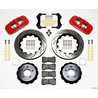 Wilwood AERO6 Front Big Brake Kit Drilled Rotors Red Calipers (FRONT): Fits Chrysler/Dodge 2005-2011 RWD