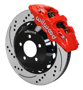 Wilwood AERO6 Front Big Brake Kit Drilled Rotors Red Calipers (FRONT): Fits Chrysler/Dodge 2005-2011 RWD