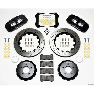 Wilwood AERO6 Front Big Brake Kit Drilled Rotors Black Calipers (FRONT): Fits Chrysler/Dodge 2005-2011 RWD