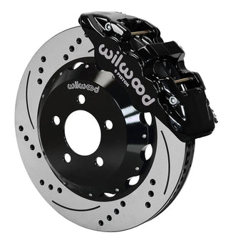 Wilwood AERO6 Front Big Brake Kit Drilled Rotors Black Calipers (FRONT): Fits Chrysler/Dodge 2005-2011 RWD