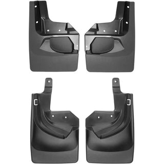 WeatherTech Front & Rear MudFlaps (4PC, Black): Jeep Wrangler 2018 - 2025 (w/OUT Steel Bumper)