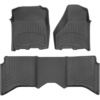 WeatherTech FloorLiner Floor Mats (F&R): Ram 1500 / 2500 / 3500 Crew & MegaCab (11-18) - Black