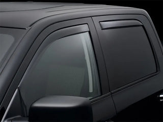 WeatherTech Side Window Deflectors (4PC): Dodge Ram Crew Cab 1500 / 2500 / 3500 (02-18) - Dark Smoke