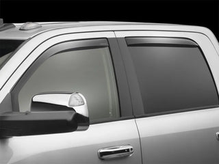 WeatherTech Side Window Deflectors (4PC): Dodge Ram Crew Cab 1500 / 2500 / 3500 (02-18) - Dark Smoke