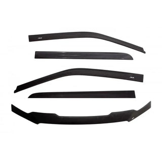 AVS Ventvisor & Aeroskin Deflector Combo Kit (Matte Black): Jeep Wrangler JK 2007 - 2018 (2-Door)